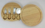 4PCS Cheese Knife Set With Wooden Cutting Board