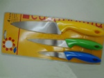 Colorful PP Handle Kitchenware Knife Set Of 3pieces