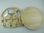 Cheese Knife Set Wooden handle In board